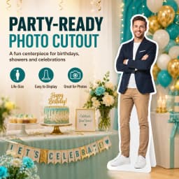 1pc Personalized Full Body Standee Prop, Custom Life Size Photo Cutout for Birthday Party Wedding Christmas Home Decor Display