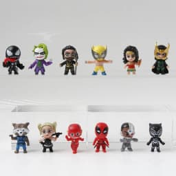 12 Pcs/Set Q Mini Super Hero Figures Decoration Action Figure Toys Superhero Model Capsule Toys Christmas Gifts