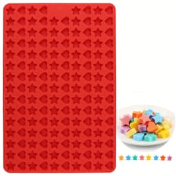 1Pc Candy Mold Christmas Silicone Mold Heart Star Chocolate Mold, Food-Grade Mini Gummy Mold for Baking, Cookies, Pudding, Jelly, Dog Biscuit Mold