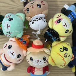 Anime One Piece Monkey D. Luffy Roronoa Zoro Sanji Ultraman Ace Sabo Plush Cat Keychain Pendant Cute Christmas Birthday Gift