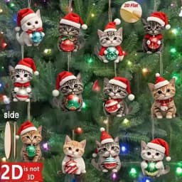 10pcs/set Christmas Wooden Pendant Take The Gift Xmas Tree Hanging Ornament Perfect for Xmas Party Decor Home New Year Gifts