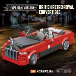 Retro Classic Car Luxury Convertible Building Blocks Vehicle Sports Car Bricks Toy Kit Christmas Holiday Gift Aldults