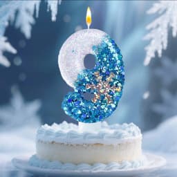 Snow Number Candles, Birthday Candles, Cake Decoration, Votive Candles for Birthdays,, New Year / Christmas /Party Decoration