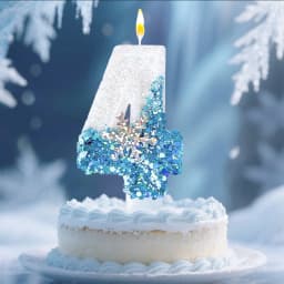 Snow Number Candles, Birthday Candles, Cake Decoration, Votive Candles for Birthdays,, New Year / Christmas /Party Decoration