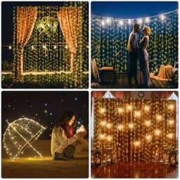 Solar Curtain Light LED Outdoor Waterproof 600leds Garland Decor String Lights Yard Christmas Fairy Wedding Party Terrace Garden