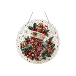 20X20CM Diamond Painting 3d Mixed-sized Pearl Beads Christmas Pearl Suncatcher Kit For Diy Craft Metal Chain Festive Wall Decor