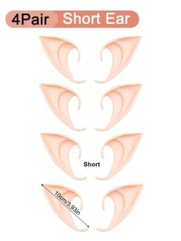 1/2/4Pairs Cosplay Fairy Pixie Elf Ears,Anime Party Dress Up Costume Masquerade Accessory, Halloween Christmas Party Photo Props