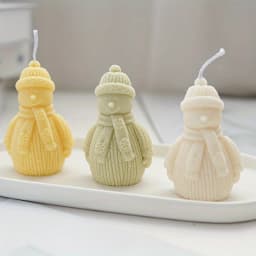 2pcs Holiday Gift Making Silicone Mold Snowman And Christmas Tree Diy Christmas Crafts Candles, Soap, Gypsum Crafts
