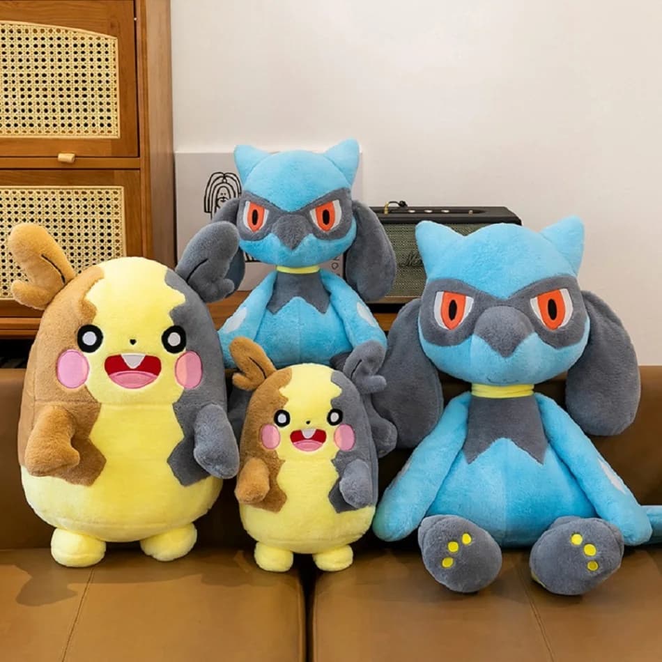 Japanese Anime Pokemon Morpeko Lucario Riolu Plushies Cute Soft Gifts Stuffed Toys Morpeko Birthday Christmas Gift for Children