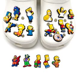 9-25Pcs Hot Toys Simpson Shoe Charms Cartoon Slides Clog Sandals Shoes Decorations Accessories For Christmas Birthday Gifts
