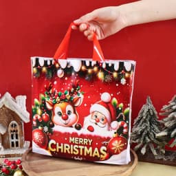 6pcs Merry Christmas Gift Bags Santa Elk Tote Bags Navidad Natal Christmas Decor for Home 2026 New Year Gifts Packaging Bags