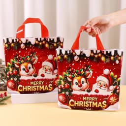 6pcs Merry Christmas Gift Bags Santa Elk Tote Bags Navidad Natal Christmas Decor for Home 2026 New Year Gifts Packaging Bags