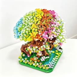 Sakura Tree House Building Blocks, DIY Micro-Particle Assembly, Colorful and Delicate Flowers and Green Leaves, for Creative Home Decoration, Artistic Living Room Decoration, Creative Home Decor, Room Decoration, Suitable as Gifts for Boyfriend or Girlfriend, Valentine's Day, School Graduation, Birthday, Anniversary, Christmas, Halloween Gifts, Art Display, Gift Ideas, Floral Decoration, Tree House Design, High-Quality Materials, High-Quality Building Blocks, Collectibles, Decoration