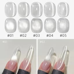MIANEL 10ML White Cat Eye Gel Nail Polish with Flash Glass Beads Water-based Collection Nail Art New Christmas Nails 2025