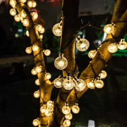 Solar Bubble Ball Lamp String Lights Outdoor Waterproof Orb Christmas Light Patio Home Furnishing Holiday Party Decoration 5-12M