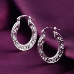 1Pair 925 Sterling Silver Earrings for Women Jewelry Exquisite Round Carved Wedding Heart Christmas Gifts Party