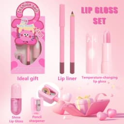 4 Pcs Set Of Rich Lip Color Lipliner Lipstick Set Mirror Water Natural Long-Acting Lip Color Pearl Lip Glaze Christmas Gift