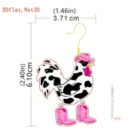 European American Cross Border New 2D Flat Acrylic Chicken Earrings Christmas Funny Creative Animal Ear Jewelry