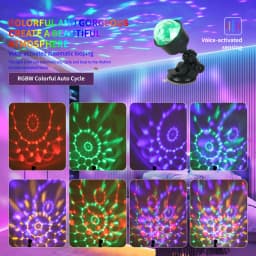 LED Stage Disco Light Rotating DJ Ball Strobe Colorful Magic Dance Car Ambient RGB Christmas Gift Party Club Car Laser Show Lamp