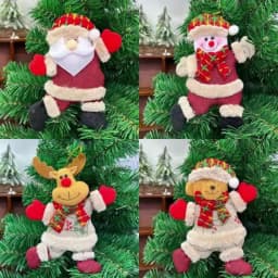 4PCS Christmas Tree Decoration Pendant Set - Christmas-themed Dancing Santa, Snowman, Reindeer, and Bear Ornaments Gift