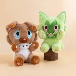 35cm Rockruff Sprigatito Sitting Posture Plush Toys Large Anime Doll Cute Pillow Cartoon Plushie Stuffed Gift for Kid Christmas