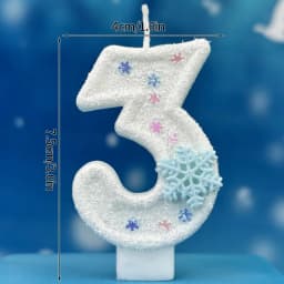 Christmas Birthday Number Candles Snowflake Frozen Digital Candles 0-9 Number Cake Topper Birthday Party Decor Baby Shower