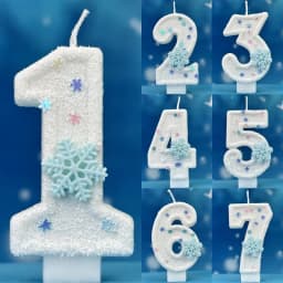 Christmas Birthday Number Candles Snowflake Frozen Digital Candles 0-9 Number Cake Topper Birthday Party Decor Baby Shower