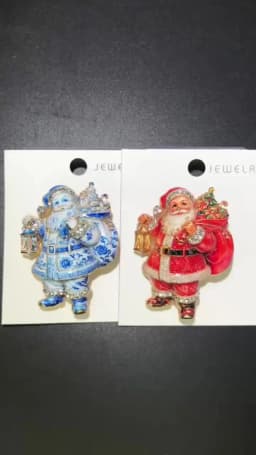 FTCY Christmas Father Brooche For Women Unisex 2-Color Santa Claus New Year Brooch Christmas Party Gift