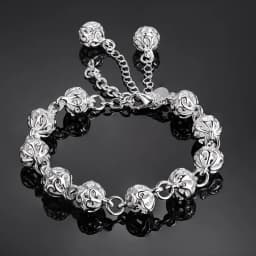 925Creative twist circle chain women men silver color bracelets wedding fashion jewelry Christmas gifts H070