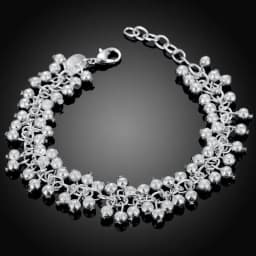 925Creative twist circle chain women men silver color bracelets wedding fashion jewelry Christmas gifts H070
