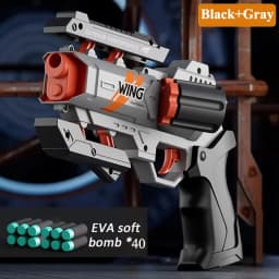 Soft Bullets Revolver Guns Toy Rapid Deformation Manual Loading Outdoor Sports Shooting Game for Children Christmas Gift