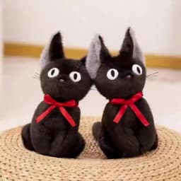 Latest Witch Little Black Cat Kawaii Stuffed Plush Toy Handmade Doll Cartoon Anime Cute Children's Birthday Gift Doll Christmas
