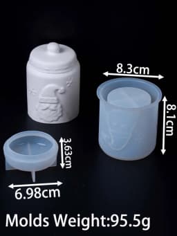 Christmas Tree Santa Claus Candle Jar Mold DIY Handmade Christmas Ornament Plaster Resin Craft Casting Molds Home Party Decor