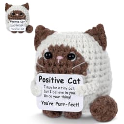 1 Piece of Mini Positive Energy Crochet Animal, Fun and Inspirational Birthday Gift for Women, Men, Friends, and Colleagues, in the Shape of a Shark, Duck, or Cat, Comes with a Positive Energy Card, Warm and Cute Decoration for Birthdays, Christmas, and Valentine's Day