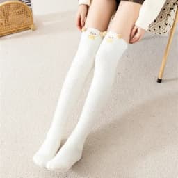 Striped Long Socks Womens Panda Cat Winter Warm Ladies Girls Black White Funny Over Above Knee Thigh High Stockings Christmas