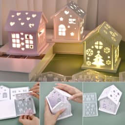 3D House Silicone Mold DIY Christmas Tree Love Star House Ornament Decor Plaster Epoxy Resin Candle Holder Mold Crafts Making