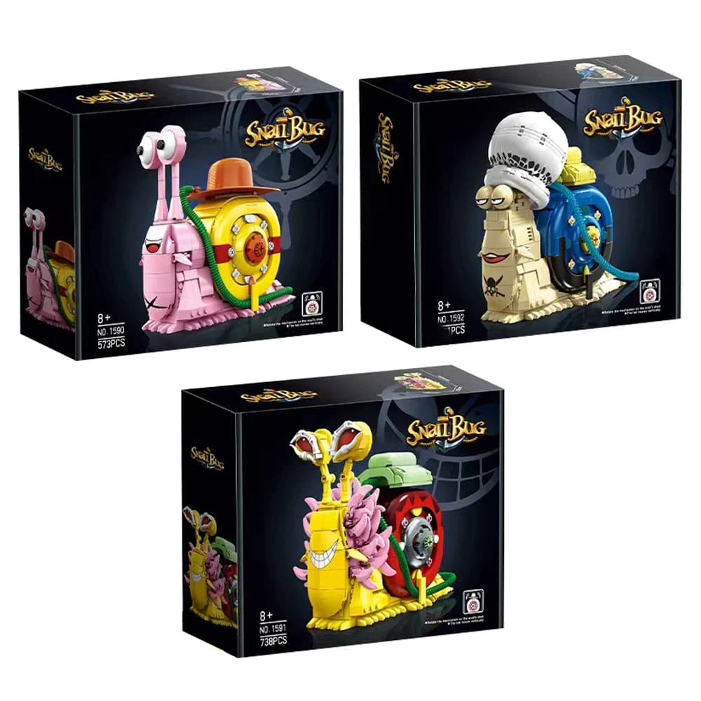 IN STOCK 1590 1591 1592 MOC Popular Anime Den Den Mushi Building Blocks Assembling Bricks Toys for Boys Christmas Gift Sets