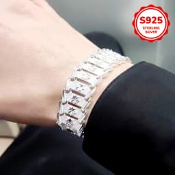 925 Pure Sterling Silver Elegant Euro Coin Pattern 12mm Wide Bracelet for Men and Women Daily Wear Christmas Gift