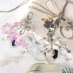 Acrylic Key Chain For Q-Version Heart Ornaments Alien Stage Same Style Mizi And Sua Keychains Accessory Christmas Gifts