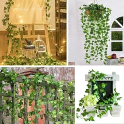 Artificial Ivy Vine Maple Leaves Hanging Garland Fake Plants Green Leaf Rattan for Christmas Wedding Party Home Decor