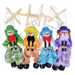 Marionette Puppets Clown Pull String Doll Birthday Christmas Gifts Theater Puppetry Party Favors For Kids Boys Girls Adults