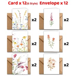 12 Cards with Envelopes, Suitable for Birthdays, Christmas, Friendship Day, Congratulations, Business,And Employee Appreciation