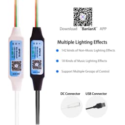 Mini WS2812B WS2811 LED Pixels Strip Light Controller 3Keys USB DC SP621E Music Bluetooth APP Control DC5V-24V