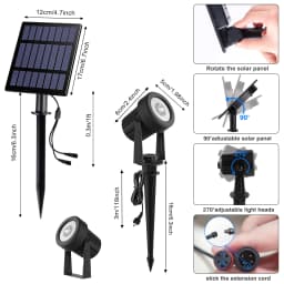 3000K/6000K/RGB Solar LED Light Outdoor Solar Spotlight Solar Garden Light Outdoor IP65 Waterproof Solar Power Light Wall Light