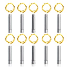 10PCS 20LED Sliver Wine Bottle Cork Light AA Battery Operated Fairy String Light Cork Bottle Light for DIY Christmas Party Decor