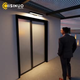 LED Dusk to Dawn Motion Sensor Outdoor Lights Modern Exterior Wall Sconces Black Outside Lamp for House Enteryway Garage Balcony