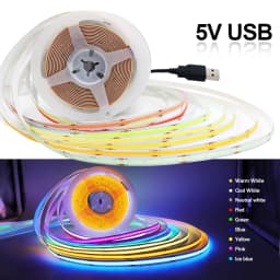 DC5V USB COB LED Strip Battery Power Flexible LED Strip Light 320LED High Density Linear Light with Adhesive Tape for Backlight