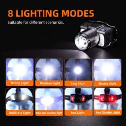 SUPERFIRE Super Bright Headlamp HL25-A LED Sensor Headlight Waterproof USB C Rechargeable Work Light Fishing Zoomable Camping