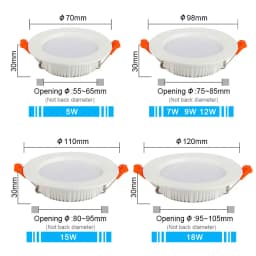 AC220V LED Downlight Thick Aluminum 5W 7W 9W 12W 15W 18W 24W 110V Recessed Spot Lighting Bedroom Kitchen Indoor Down Light Lamp
