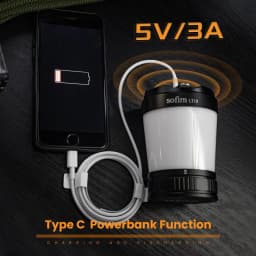 SOFIRN LT1S Camping Lantern USB-C Rechargeable 21700 Adjustable LED Color Temperature Reverse Charge Power Indicator